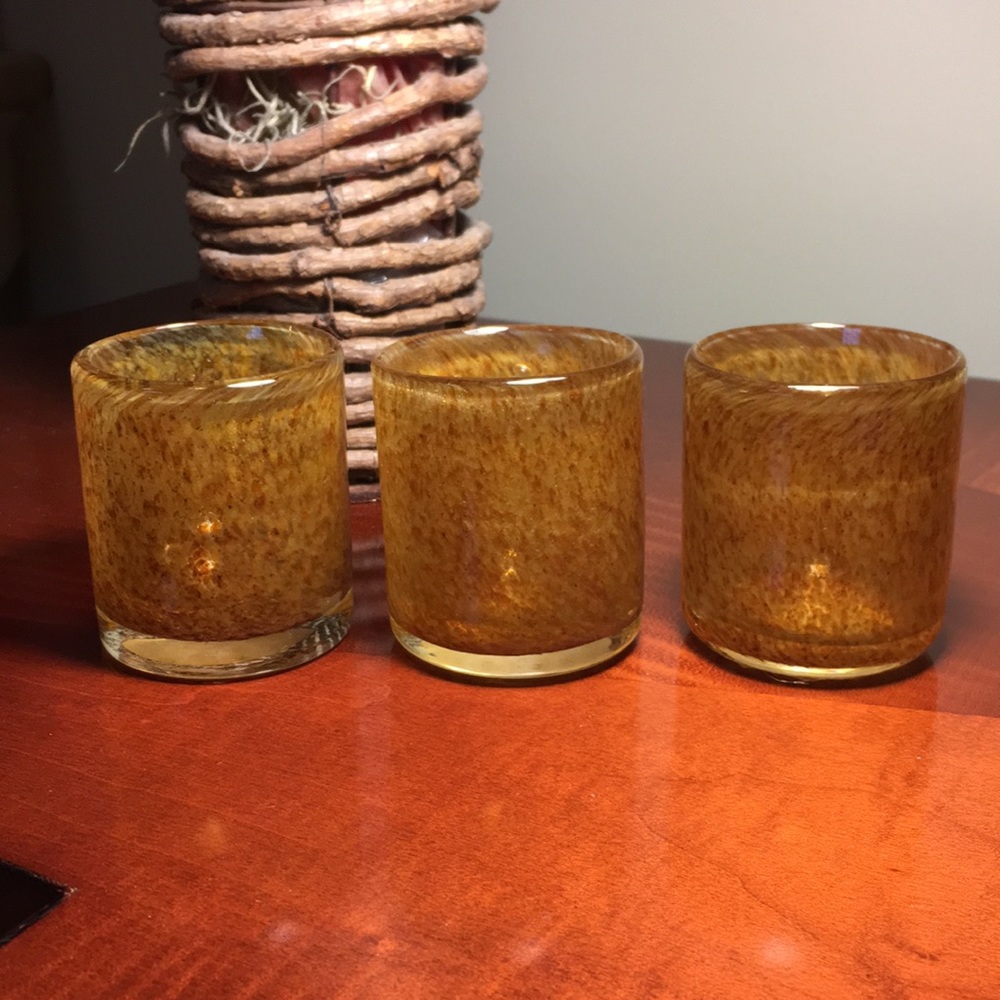 POTTERY BARN set of 3 votive candle holders